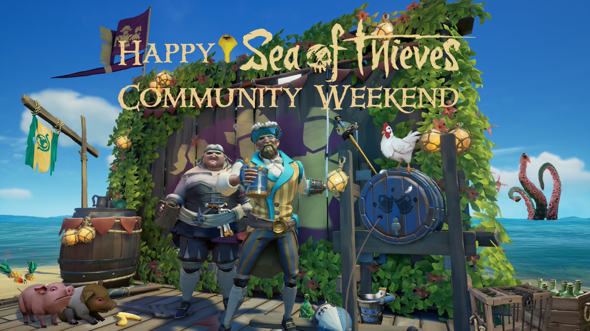 MerchantPrifter's tweet photo. Merchant Alliance propaganda, you say? Nonsense! I merely want to wish every pirate a jubilant Community Weekend!
@SeaOfThieves #SeaOfThieves #SeaOfThievesCommunityDay #BeMorePirate https://t.co/KCPqKNWodr