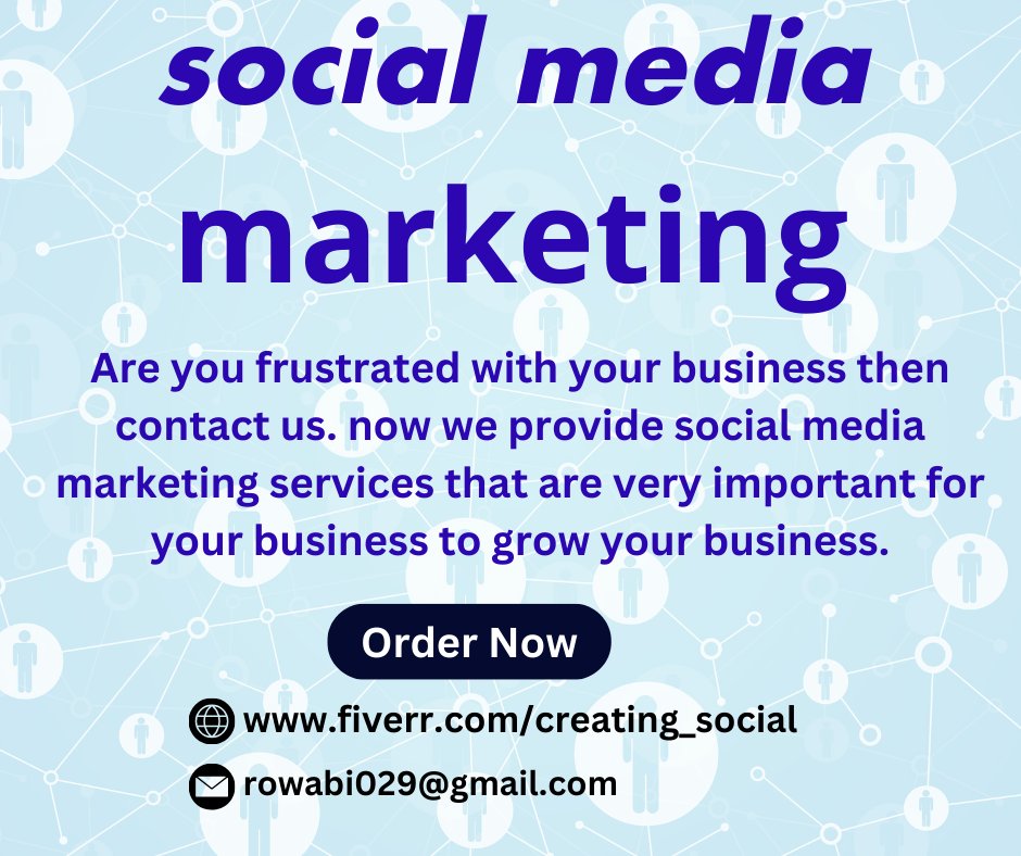 creating_social's tweet image. Are you frustrated with your business then contact us. now we provide social media marketing services that are very important for your business to grow your business.
Order now: fiverr.com/s/glpzLY
#21Republicans #GOPShutdow #TheMAGA #NoUkraine #Shutting
