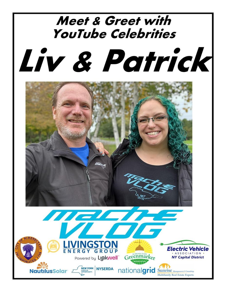 Meet these two amazing people tomorrow in Schenectady! <a href="/chargedupemily/">Emily Gabler</a> <a href="/electric_jake/">Electric Jake⚡️</a> <a href="/MachE_VLOG/">Mach-E Vlog</a> <a href="/NELightningClub/">Northeast Lightning Club</a>