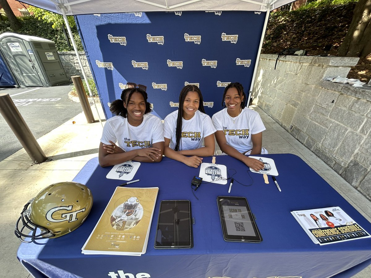 Find the <a href="/TheTechWayNIL/">The Tech Way</a> tent near Tech Tower to get autographs and meet student-athletes from <a href="/GTWBB/">Georgia Tech Women's Basketball</a>!! 

#StingEm 🐝