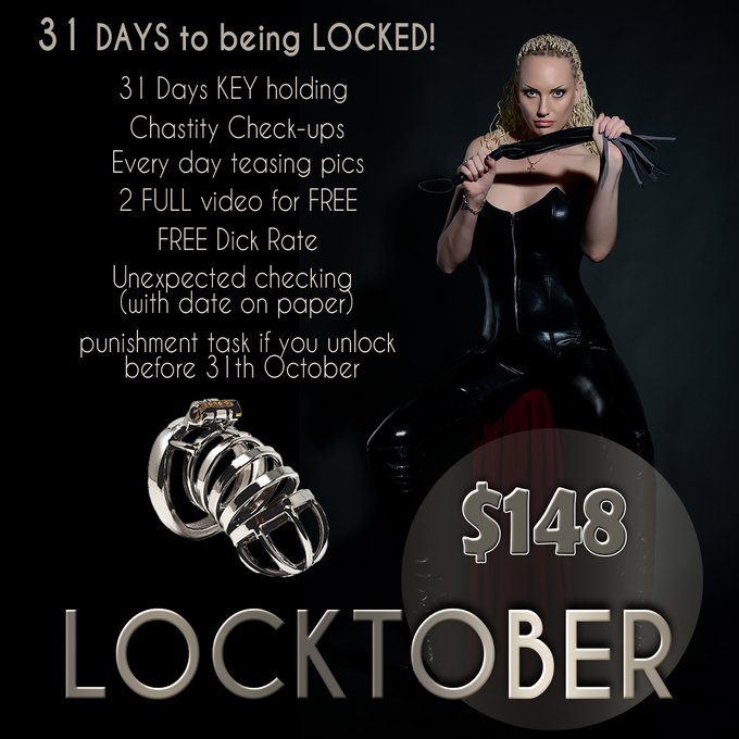 Are you ready for LOCKTOBER?  Tip on OF or Fansly and lock up  your pathetic shrimp  https://t.co/fmVsE1bI77 https://t<a href="/tag/sph"class="tags"><span>#sph</span></a><a href="/tag/chastity"class="tags"><span>#chastity</span></a><a href="/tag/locktober"class="tags"><span>#locktober</span></a><a href="/tag/chastitychallenge%20"class="tags"><span>#chastitychallenge </span></a>