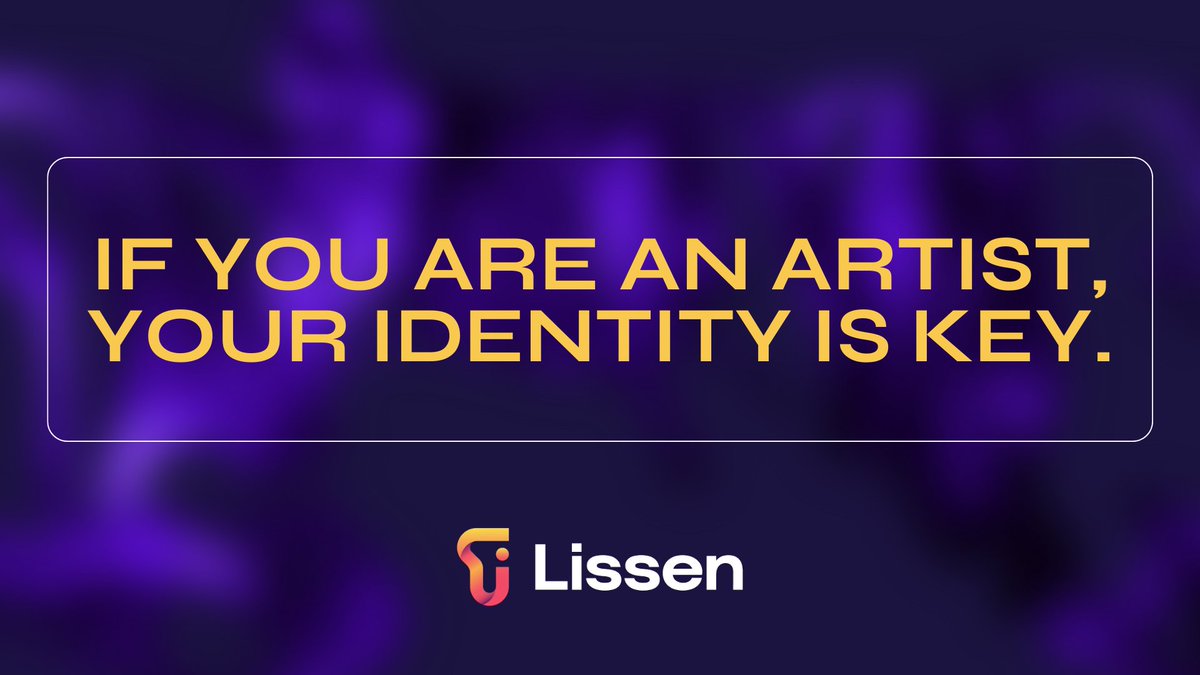 lissen's tweet photo. If you are an artist, your identity is key. Your identity is the foundation of your art and your community and will unlock long-term success. 

Now, the question is: how can you translate it in the digital world? https://t.co/J9Nf7rkm6z