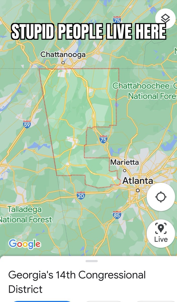 Georgia's 14th Congressional District

Stupid people live here.

#MTG #marjorieNaziGreen #MarjorieTaylorGreene #RepMTG