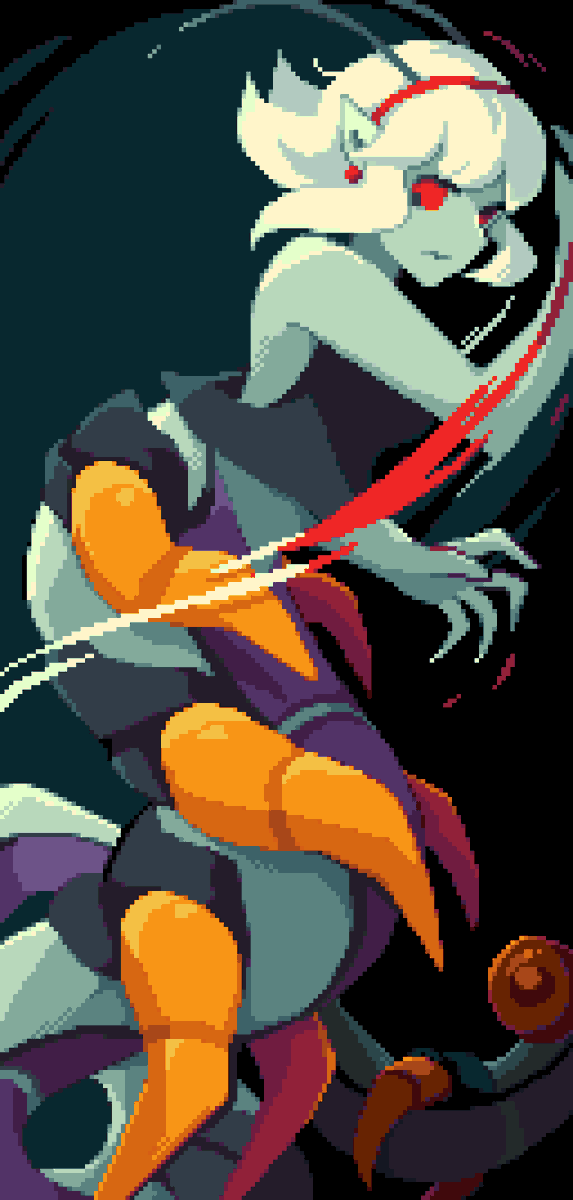 Annual Momodora fanart:  Arthropod Demon Edea
It's a bit long, swipe for full image ☺️

#pixelart