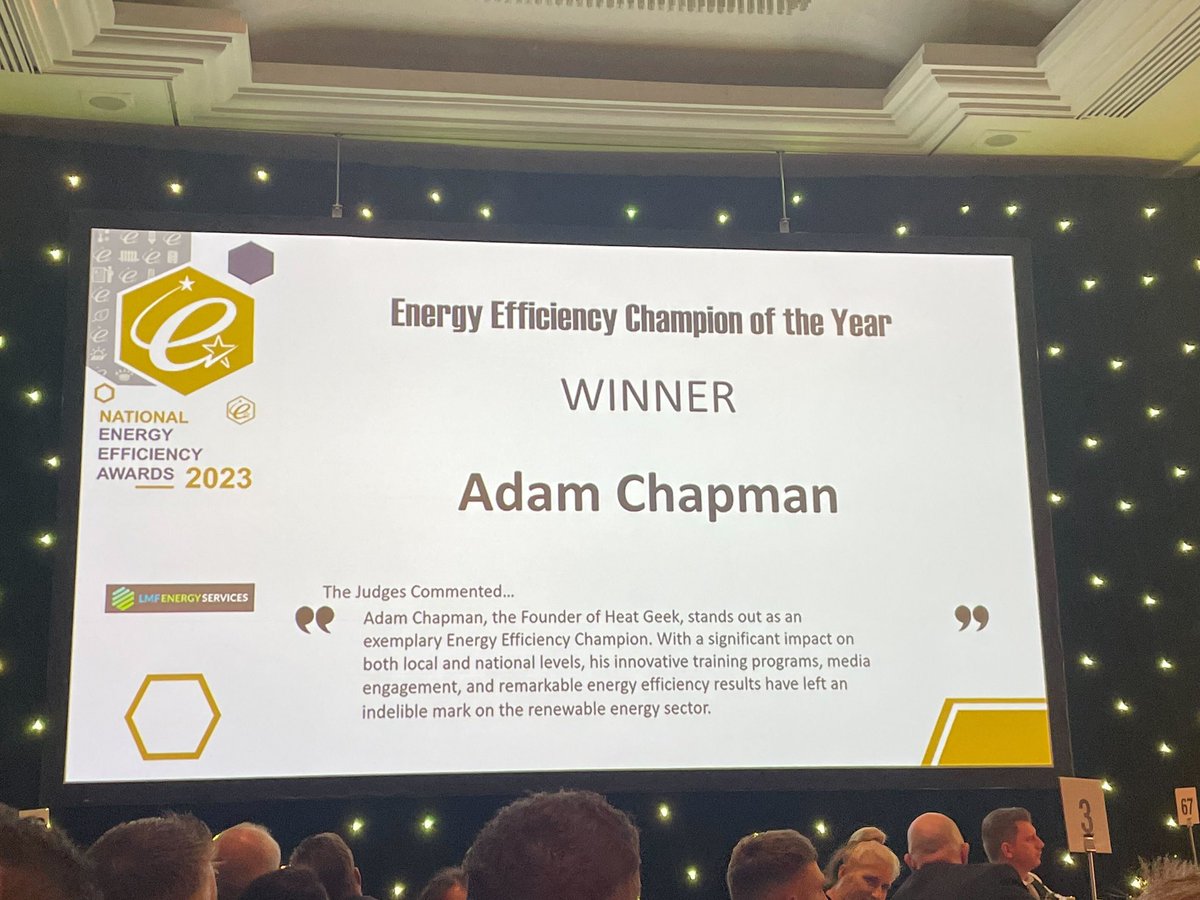 Very proud to have been announced as Energy Efficiency Champion of the Year!