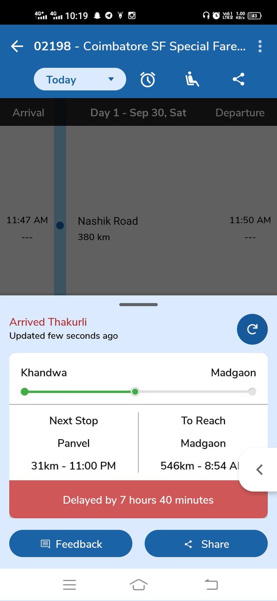 unplugged_brn's tweet photo. Hi @AshwiniVaishnaw sir 
I'm traveling with 02198 and my PNR is 8707941628 it's already more than7hr late can I know the root cause why our Railway is making fun of passenger time  
I believe you can take some serious action against these act @RailwaySeva @PMOIndia @RailMinIndia https://t.co/DbOaQrLrxV