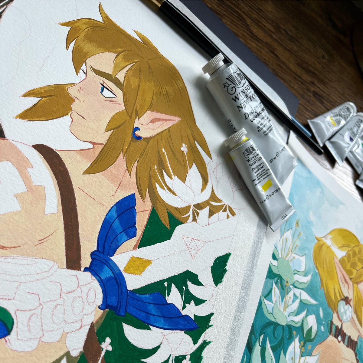 Zelda is getting a friend👀 Both will be available for purchase this coming #lightboxexpo in Pasadena October 27-29! Stop by Table 421 if you are interested ☺️🙏 #TearsOfTheKingdom #LegendOfZelda #link #zelda