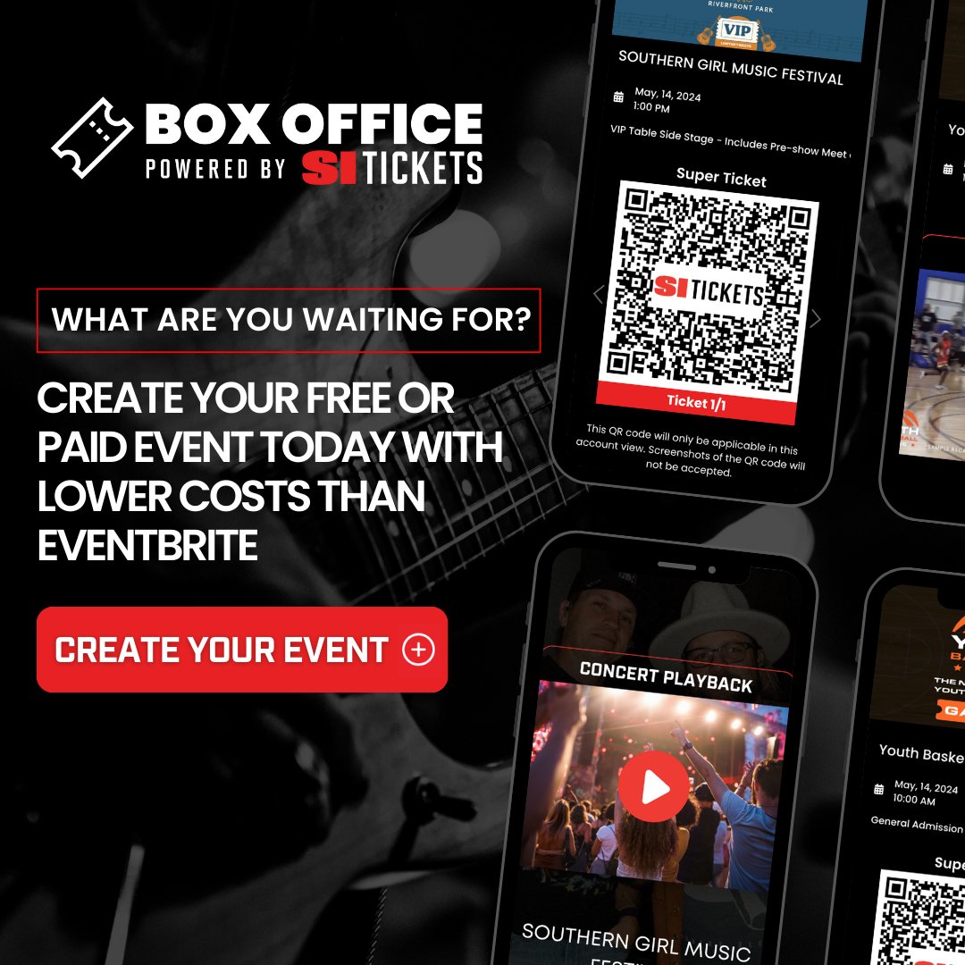 si_tickets_'s tweet image. #BoxOffice by SI Tickets is a next-level event management platform with lower costs than #Eventbrite. You can save up to 50% vs the competition! 💸

Leverage the SI brand and elevate your next event with boxoffice.sitickets.com. 🎟️