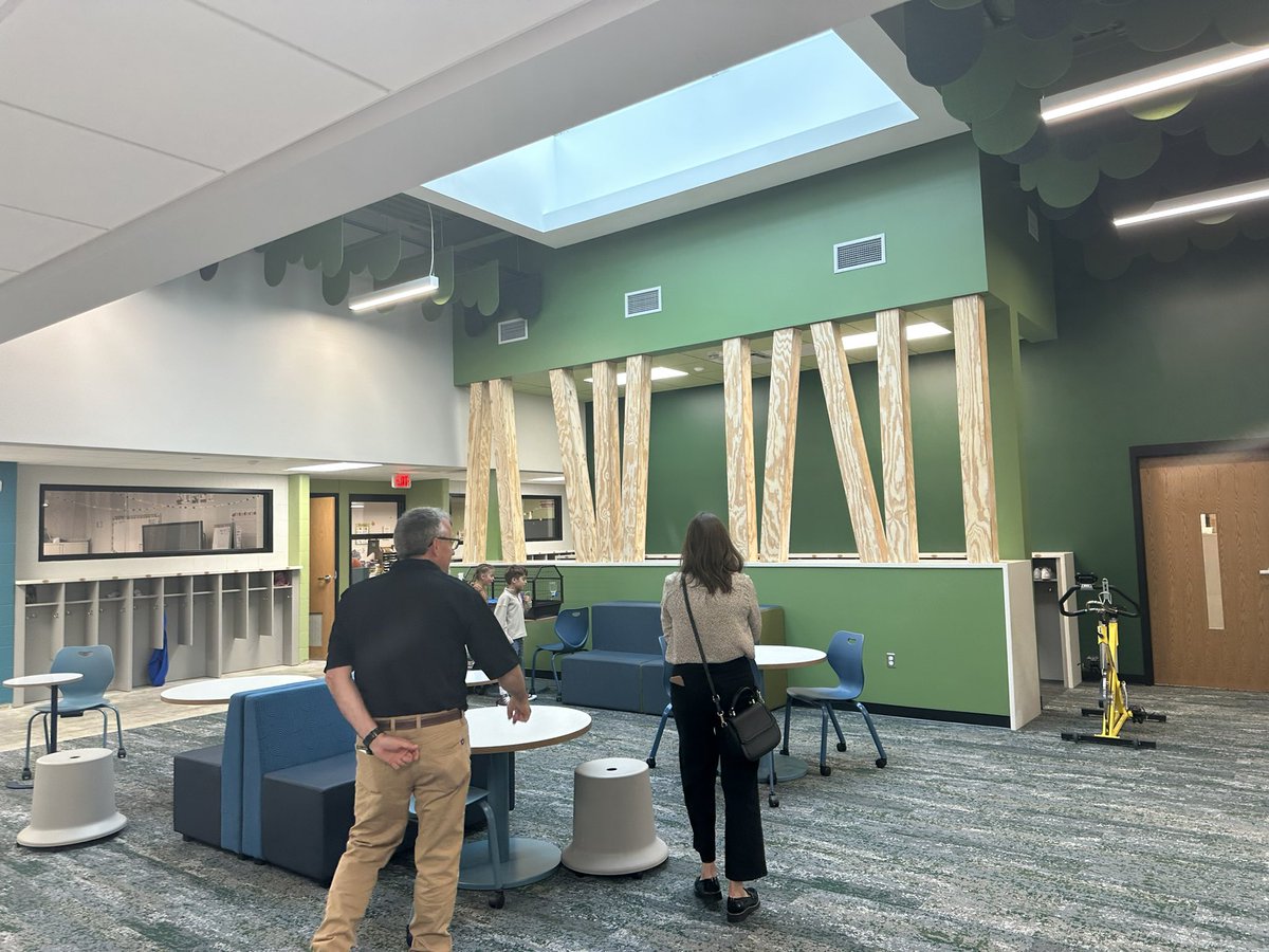 The @EUA and @MironConstruct teams enjoying @HSSD Open House for Forest Glen Elementary. Incredible transformation! Spaces designed for kids. Designed for learning. #K12 #LearningStudio #learning #finishingtouches #designmatters