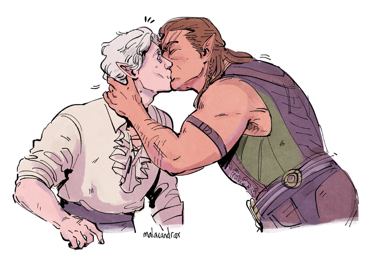 Draxoplasm's tweet photo. Flirting is all well and good, but Halsin's a straightforward fellow #bg3 #astarion #halsin #halstarion https://t.co/5RAvj6y31W