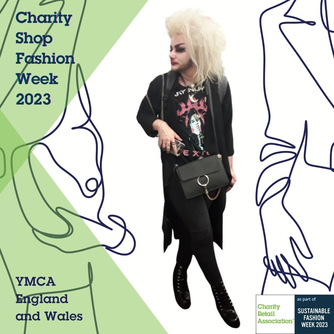 CharityRetail's tweet image. Sonia at @YMCAEng_Wales Northfield shop was keen to feature a regular customer in #CharityShopFashionWeek and we can see why. Looking fab in eclectic #prelovedstyle. #Charityshops are the perfect places to create your look, your way.
#CSFW #sustainablefashion #SFW2023