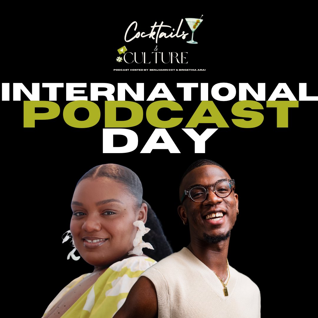 WeAreCCPod's tweet image. Happy #InternationalPodcastDay! 🍸🎙️

We are so happy we get to #PourUp with you all while chatting about pop culture news, entertainment, and more. 

Thank you for listening! 

💚 Brigethia + Benjamin

Have you #streamed our latest episode? Click the #linkinbio!