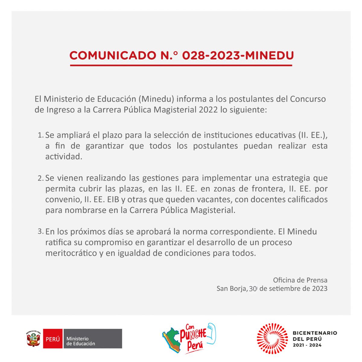 MineduPeru's tweet photo. #Comunicado https://t.co/GI1DKmgBpZ
