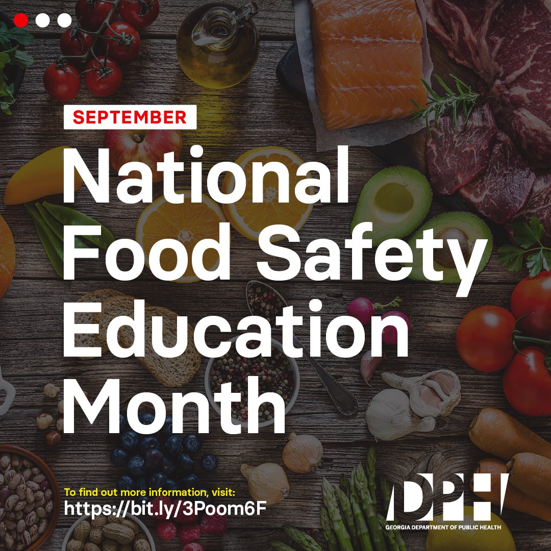 GaDPH's tweet image. Celebrate National Food Safety Education Month all year long by learning proper food handling techniques. Protect yourself and your loved ones: bit.ly/3Poom6F