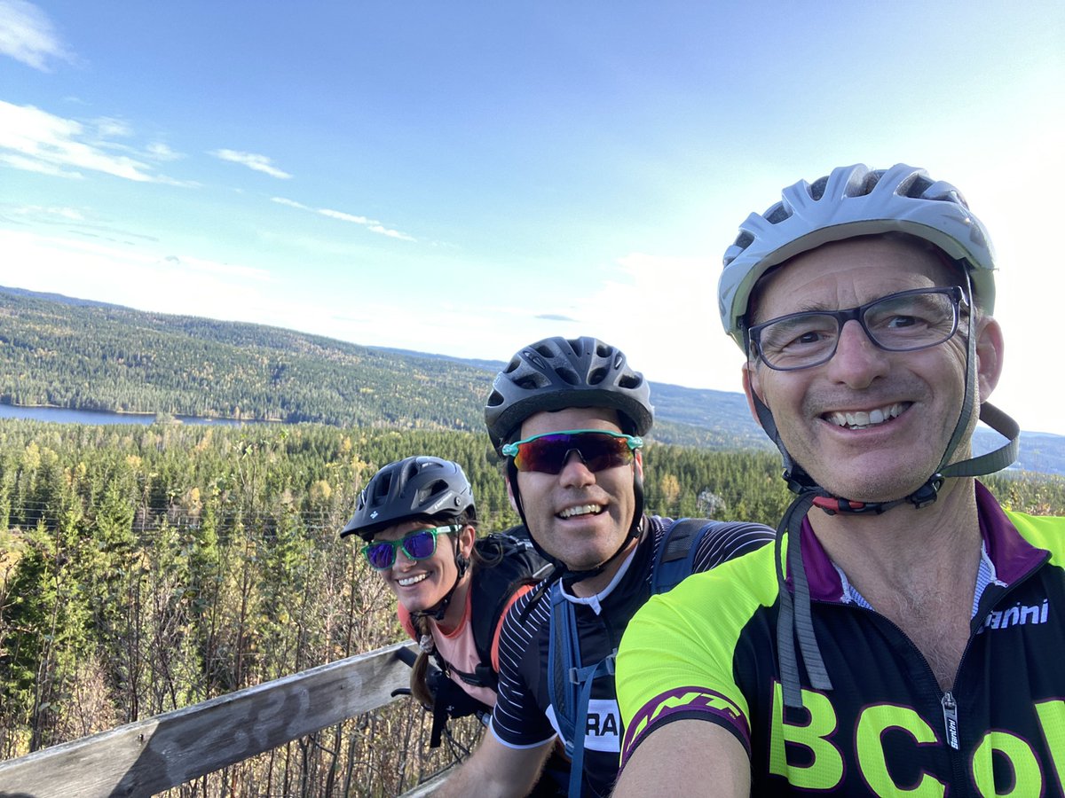 drjohnm's tweet photo. On a forest ride led by Drs Ingrid Christophersen / @pselmer we saw beautiful sites, basked in sun and, oh, BTW, at a soup stop met the Prime Minister of Norway. Really. He was nice. He waited in line for food and had rode his bike there. 

“John, this is normal in Norway” https://t.co/7bFy81Fppl