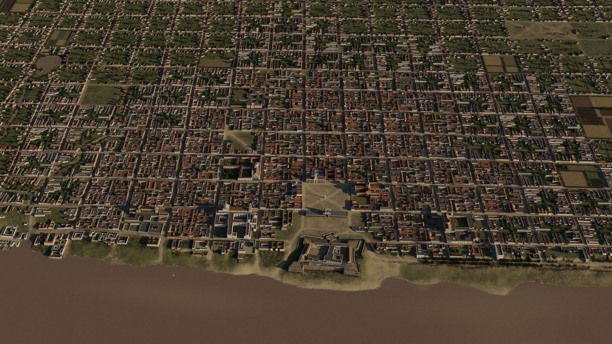 The city of Buenos Aires circa 1830 in Blender. This was a digital recreation of the city I did for @KoreFormacion course.