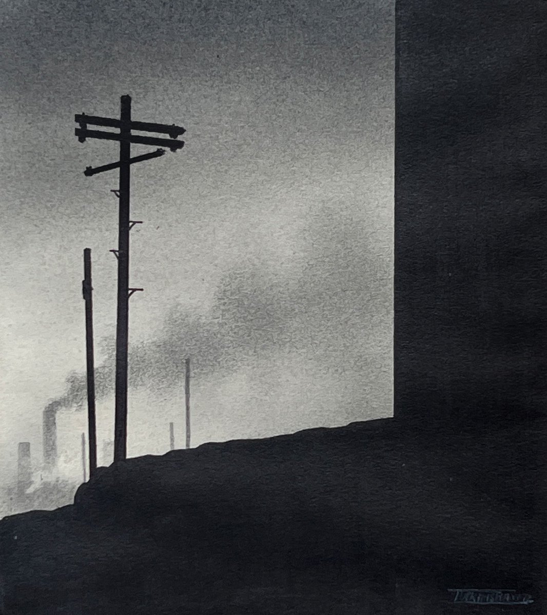 gallerycheshire's tweet image. New In:
Telegraph Poles &amp;amp; Chimneys by the late Trevor Grimshaw. 

#TrevorGrimshaw #Northernart #blackandwhite @GrimArtGroup