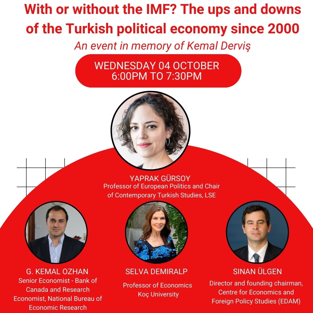ygursoy's tweet photo. 🗓 Wednesday (4 October)
🕕6:00 pm UK time
💻On Zoom
The past and future of Turkish political economy in light of the contributions of the late Kemal Derviş to policy and civil society
Register to follow: https://t.co/vLV8VDAgjq
#LSETurkey @LSEEI https://t.co/dOaXJAe5w9