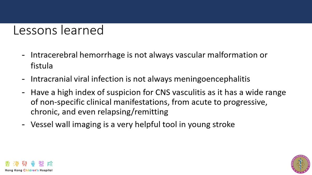 Dr. Josh Sin and Philip Lee remind us that pediatric cerebral hemorrhage is not always caused by a vascular malformation/fistula and highlights use of vessel wall imaging in a case of HHV6 related CNS vasculitis.