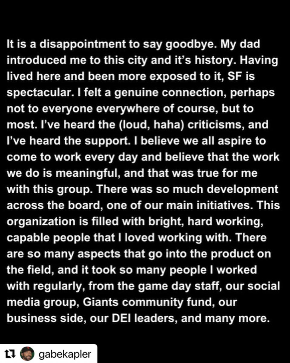 amygmultimedia's tweet image. Gabe Kapler’s statement regarding his departure from the SF Giants.