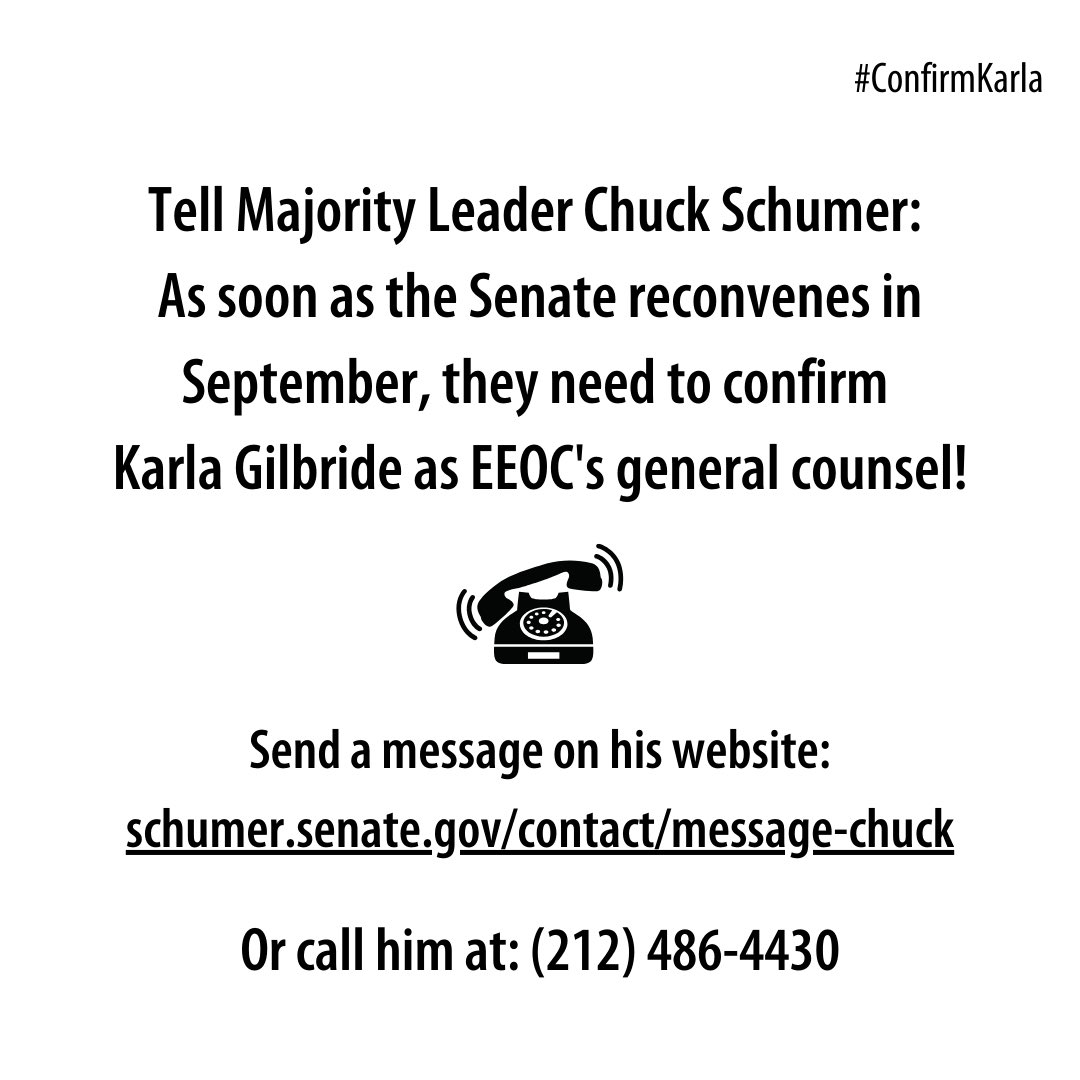 CELA_Lawyers's tweet photo. EEOC General Counsel nominee Karla Gilbride:

￼✅ Steadfast champion for working &amp; disabled people, 
✅ Backed with bipartisan support,  
￼✅ First blind person to hold this office. 

It’s time to #ConfirmKarla! https://t.co/tEC547KhTJ