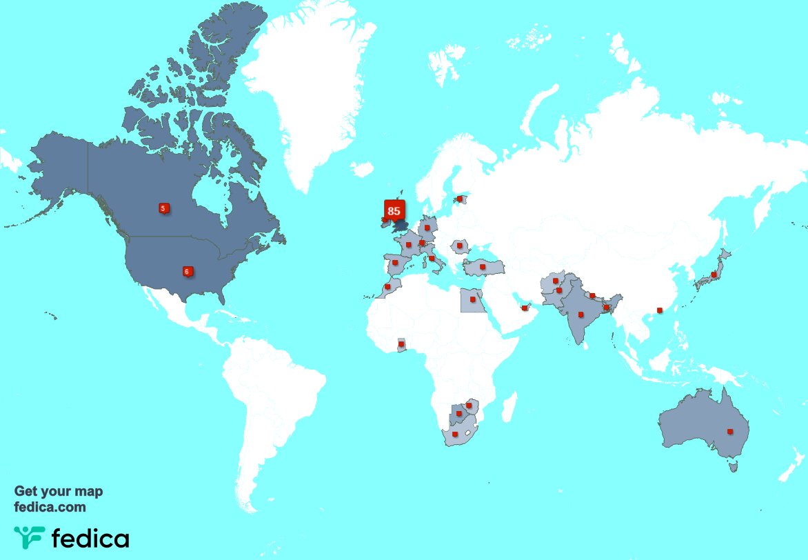 Special thank you to my 1 new followers from USA, and more last week. fedica.com/!GraemeCopas