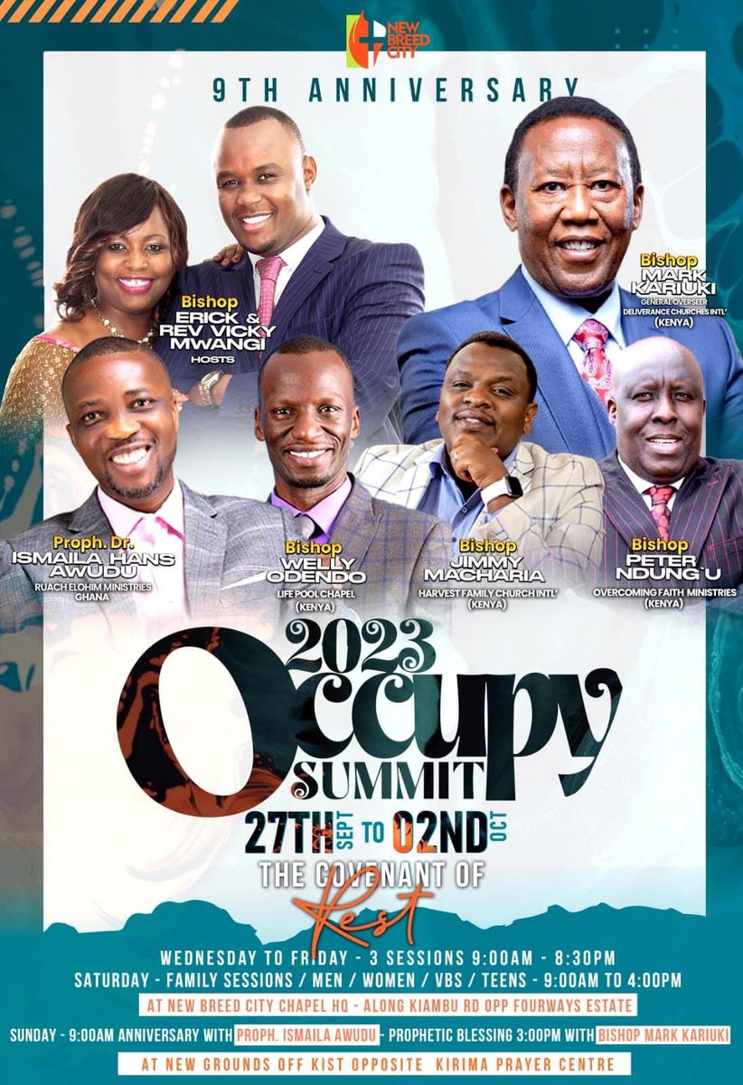 NBCKitengela's tweet photo. Tomorrow We Join Hq Church For The Anniversary Which Has Come With A Summit: #OccupySummit

Theme: #CovenantOfRest

See You There.

Why Miss This? https://t.co/Om8WzqEclE