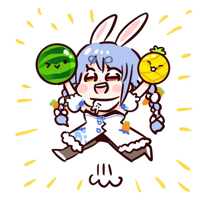 ぺこちゃんスイカゲーム3000点突破おめでとー #ぺこらーと 