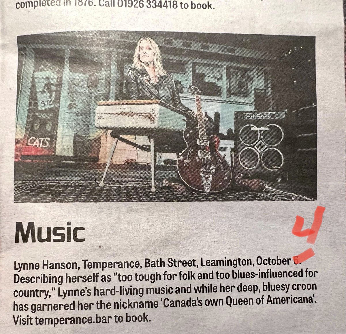 lynnehanson's tweet photo. one of the top things to do in the Leamington Courier this week. THIS Wednesday October 4 at @TemperanceCafe  we kick off our UK tour at this lovely venue.  Free entry collection at the end

https://t.co/FGOaPsxB3l https://t.co/VEYwlD7kFZ