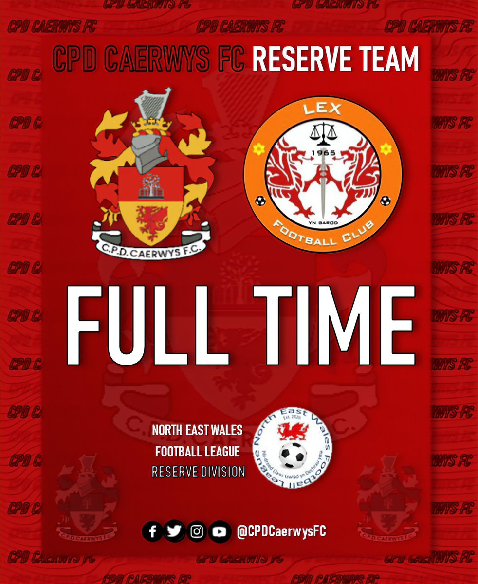 CPDCaerwysFC's tweet photo. ⚽️𝗙𝗨𝗟𝗟 𝗧𝗜𝗠𝗘 𝗥𝗘𝗦𝗨𝗟𝗧 - 𝗥𝗘𝗦𝗘𝗥𝗩𝗘𝗦⚽️ 

𝗖𝗮𝗲𝗿𝘄𝘆𝘀 𝟮 - 𝟬 𝗟𝗲𝘅

The Reserves continue their fantastic form, picking up another three points💪

Jack Wakeman opened the scoring and Ruari Wood finished it⚽️⚽️

#CPDCaerwysFC🔴⚫️ https://t.co/PhKrcFaoPV