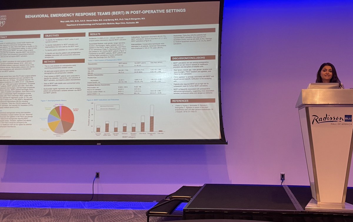 CA1 resident Dr. Mary Labib presenting her work on behavioral response teams in the post-operative setting and implications for outcomes

<a href="/MayoAnesthesia/">Mayo Clinic Department of Anesthesiology</a> <a href="/MayoAnesRes/">MayoAnesthesiaResMN</a> <a href="/UMNanes/">UMN Dept. of Anesthesiology</a> <a href="/rljohnsonmd/">RLJohnson</a> <a href="/EricaWittwer/">Erica Wittwer</a> <a href="/MSAphysicians/">MN Anesthesiologists</a>