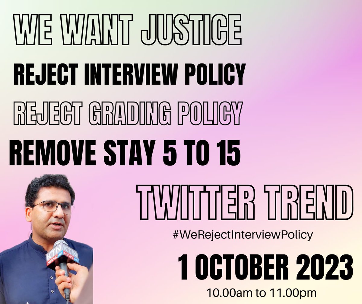 arbabarijo's tweet image. We want Justice
@SindhCMHouse @sindhinfodepart @BBhuttoZardari @murtazawahab1
@PPPDigital_ @MuradAliShahPPP
@GovtofPakistan 
@KamranTessoriPk 
 @geonews_urdu @jang_akhbar
#WeRejectInterviewPolicy