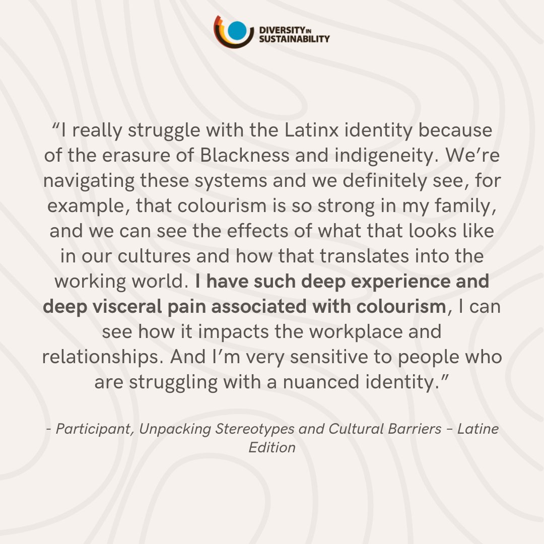 diversityinsust's tweet photo. Today we have a teaser for our upcoming report, Latinidad in Sustainability. This report is the output from our Inclusion Blueprint Dialogue, Unpacking Stereotypes and Cultural Barriers - Latine edition https://t.co/cQxDN82mcM