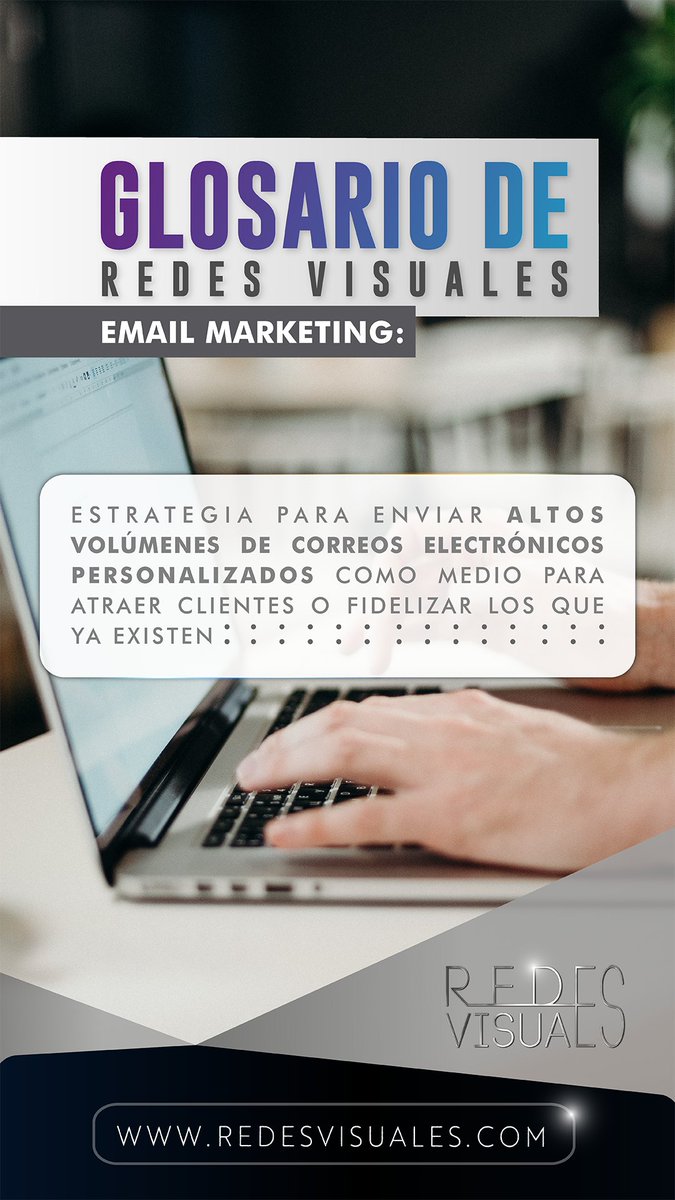 RedesVisualesVE's tweet photo. #GlosarioRedesVisuales:

#EmailMarketing: #estrategia para enviar altos volúmenes de #correos electrónicos personalizados como medio para atraer #clientes o fidelizar los que ya existen.

#creatividad #agenciacreativa https://t.co/TKwVIor4vJ