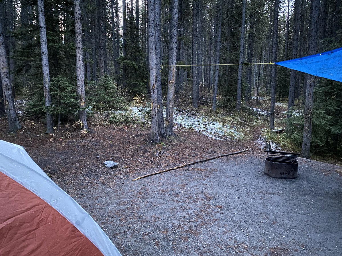 Skiff of snow on the ground when I woke up on Friday in Kananaskis. It was chilly! Now I’m home and my furnace isn’t working…