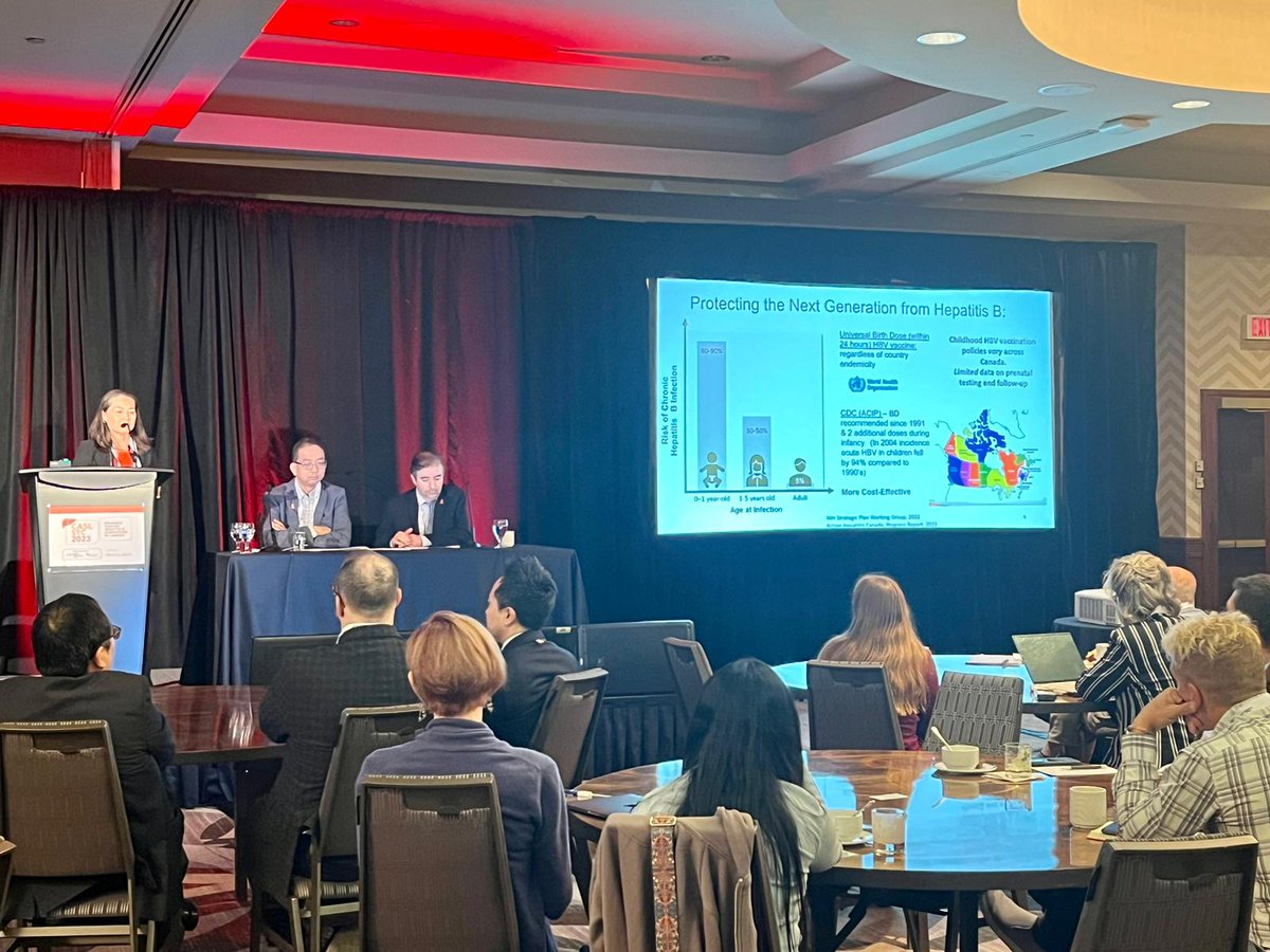 CASLupdates's tweet photo. CASL President Elect Professor Carla Coffin @cscoffin presents best practice management of hepatitis B in pregnancy. #hbv #birthdose #vaccine #universalscreening #echo #nohep #casl #stc2023 #stc23 https://t.co/usxpptKp3m