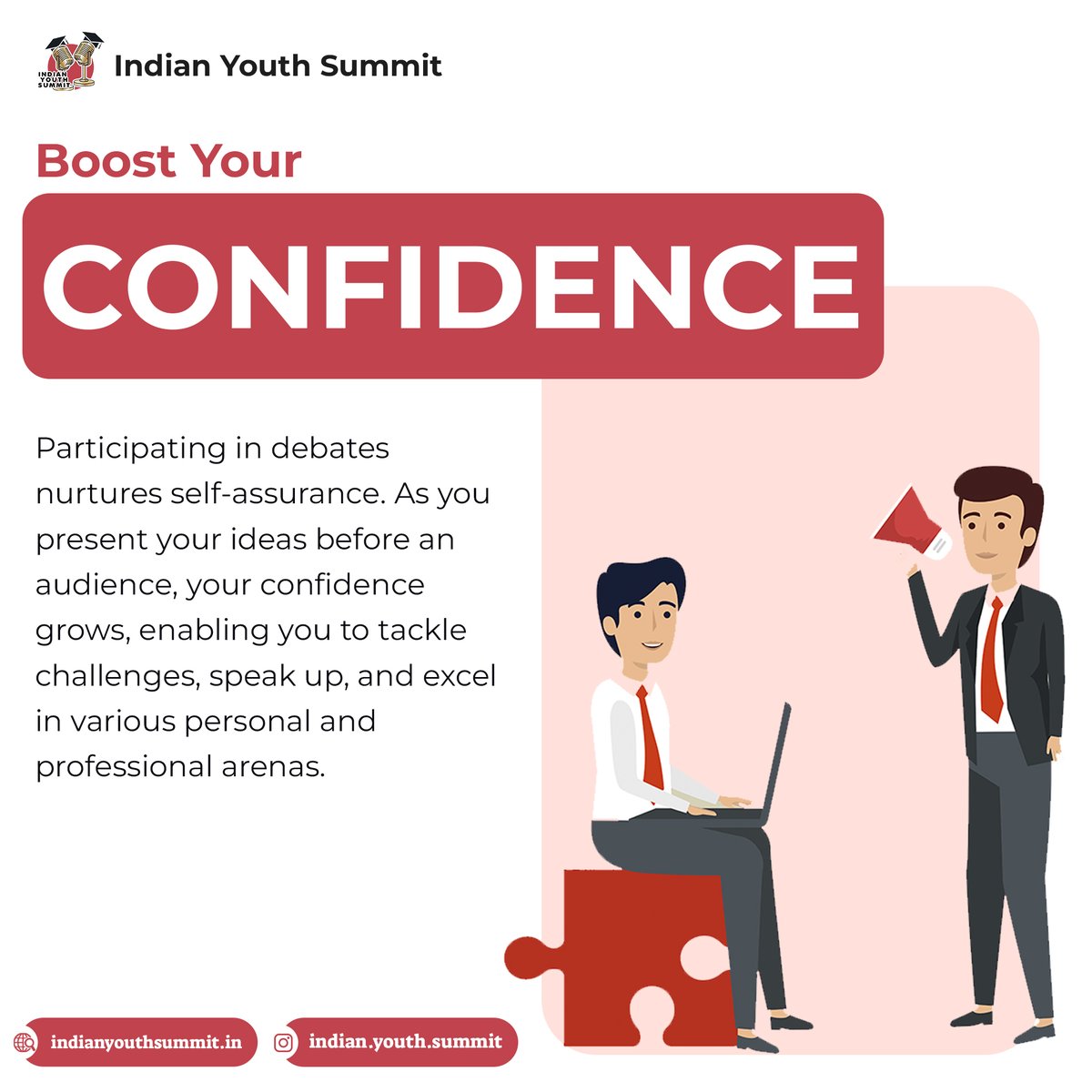 indyouthsummit's tweet photo. As you present your ideas before an audience, your confidence grows, enabling you to tackle challenges, speak up, and excel in various personal and professional arenas. 🚀#empowertheyouth #holisticdevelopment #youthleaders #indianyouthsummit #youthempowerment https://t.co/DnHUkEaU4n