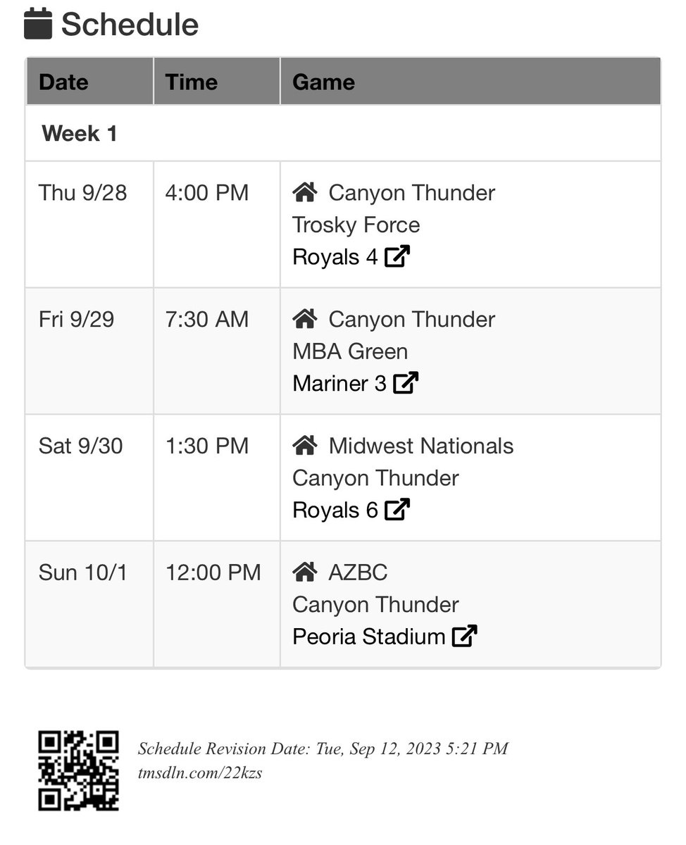 Here is my schedule for the <a href="/AZFallClassic/">AZ Fall Classic</a>. I am playing with <a href="/canyon_thunder/">Canyon Thunder</a> and will be wearing #18. I’m scheduled to pitch the 3rd &amp; 4th innings on Sunday.