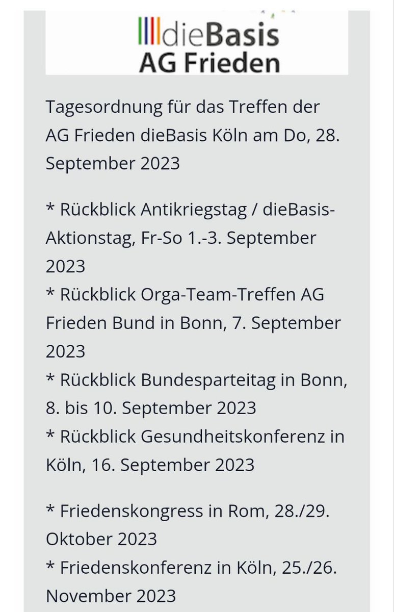LeninaDC's tweet photo. @Fridoline17 Auffällig viele Leute von "Die Basis" dabei. Fikentscher &amp; Neumann sind Mitglieder der AG Frieden der Kölner Parteistruktur. Schierhorn das gleiche auf Bundesebene. Pawlik ist Kölner Parteivorstand. Und auf der Tagesordnung war die Konferenz auch schon. 
#noDieBasis https://t.co/cBOM4lJQe6