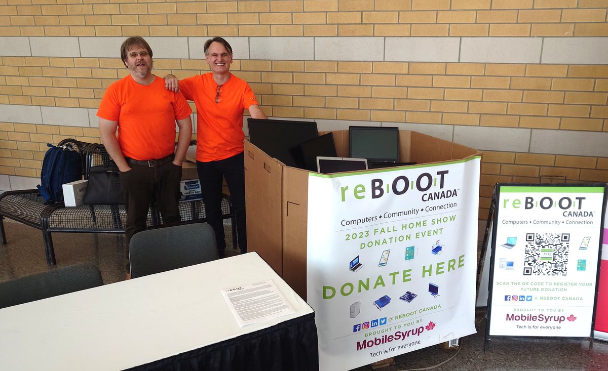reBOOTCanada's tweet photo. Day 2 of our 3 day event at the #fallhomeshow in collaboration with @mobilesyrup
Today we are wearing orange shirts to mark #nationaldayfortruthandreconciliation
Through our work reBOOT Canada is acting on Calls To Action #7, #66 and #92.
Which ones are you acting on? https://t.co/Zov9hRCJQv