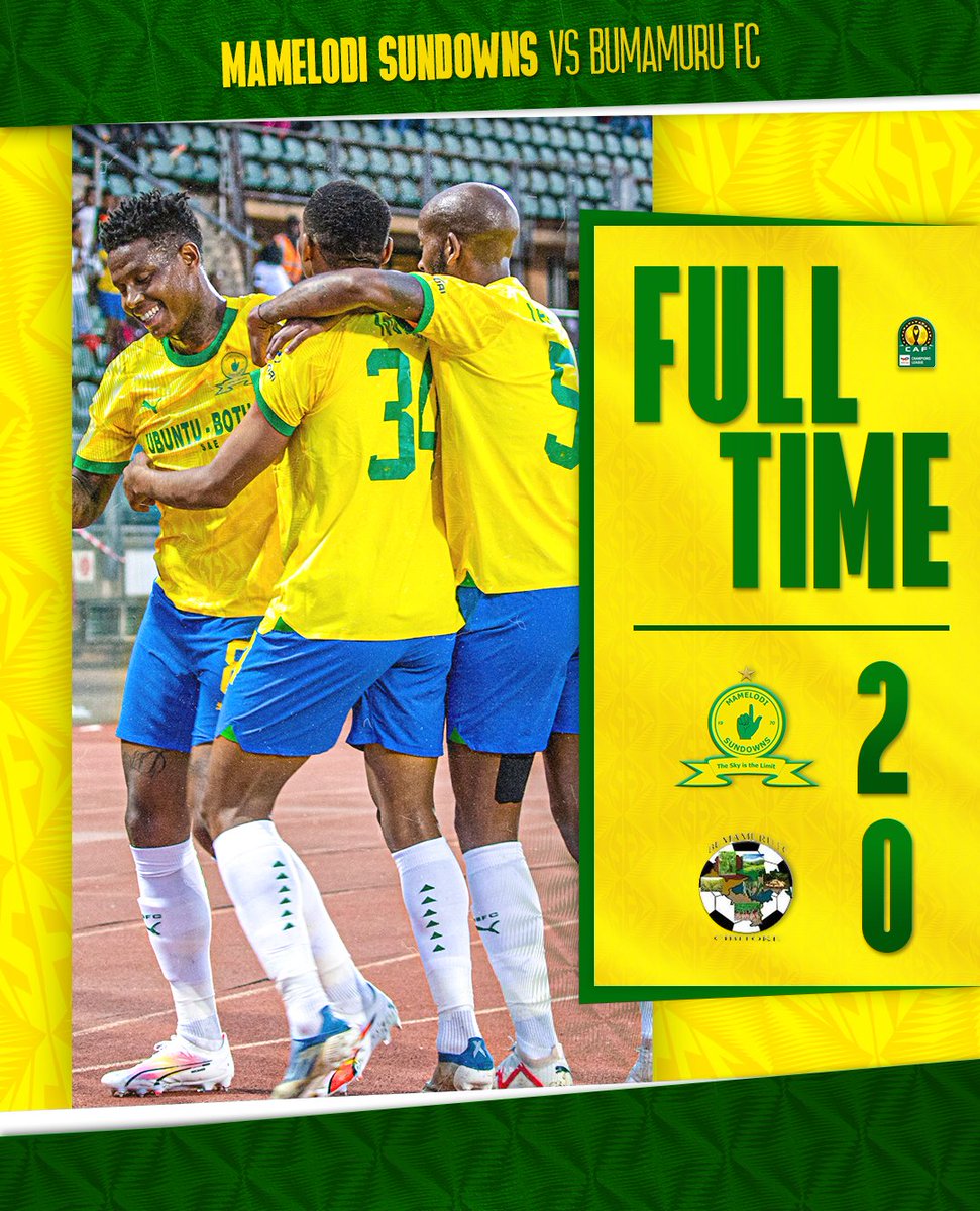 The Brazilians come out on top and advance to the group stages of the CAF Champions League after a convincing win at home against Burundian side Bumamuru FC!👆 Mamelodi Sundowns (11’ Mvala, 49’ Mokoena)(6)2️⃣➖0️⃣(0) Bumamuru FC #Sundowns #DownsLive #TotalEnergiesCAFCL