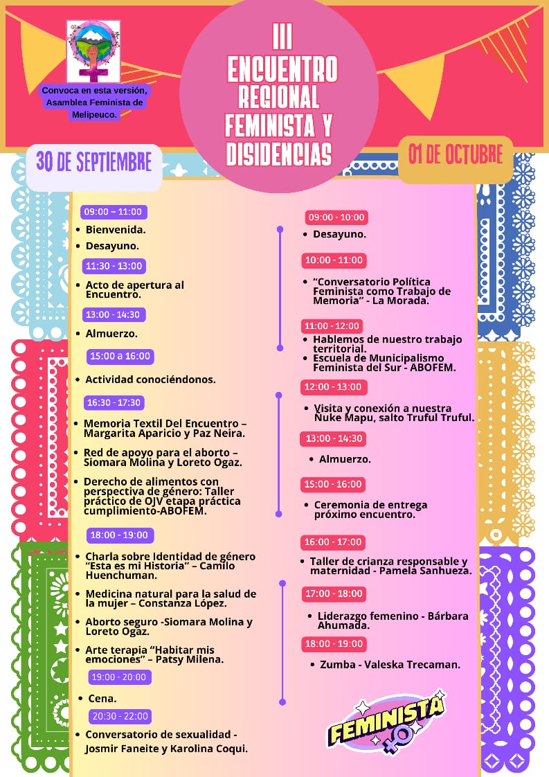 CasaLaMorada's tweet photo. Ya estamos en el III Encuentro Regional Feminista y Disidencias en Melipeuco, Araucanía. Mañana 1 de octubre a las 10hrs. nos toca el conversatorio sobre "Política Feminista como trabajo de Memoria". 
#40añosLaMorada #MemoriaFeminista #FeministasMelipeuco https://t.co/bH6ni4lvvh