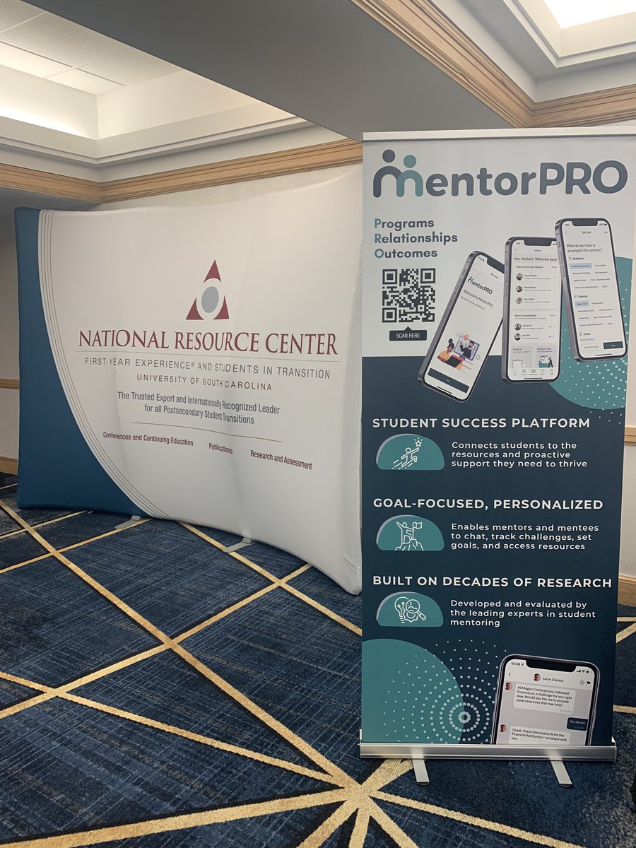 MentorPRO_'s tweet photo. At the National Conference for Students in Transition in Jacksonville Florida? Come visit our table in Conference Center B for refreshments!  @NRCFYESIT 

#collegestudents #mentoring #firstgenstudents https://t.co/vBFTfkfWqa