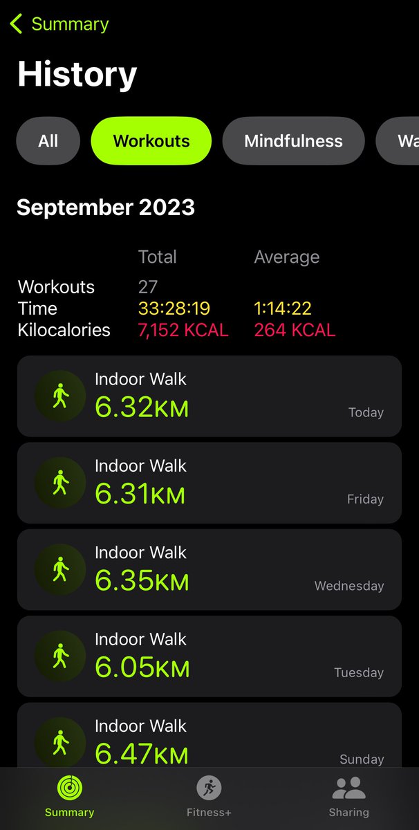 ajmeer1973's tweet photo. One month of indoor walk workouts #workout #indoorwalk https://t.co/bkV8oF03Vi