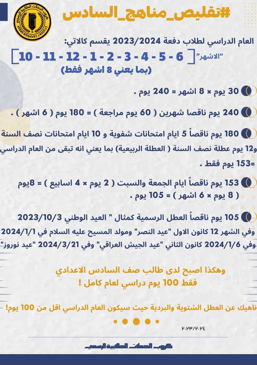 swnyswn41135469's tweet photo. الوزارة نزلت تصريح رسمي ان هناك ترشيق للمواد وغدا يبدأ الدوام والوزارة لا حِس ولا خَبر وهذا دليل ان الوزارة تعلم علم اليقين ان العام الدراسي الذي تتخلله عشرات العطل لا يسع لتكملة المناهج وتظبيطها فلماذا هذا السكوت والبرود لماذا لا تصدرون قرار #تقليص_مناهج_السادس 
ks am vcd https://t.co/nracwX8RZW