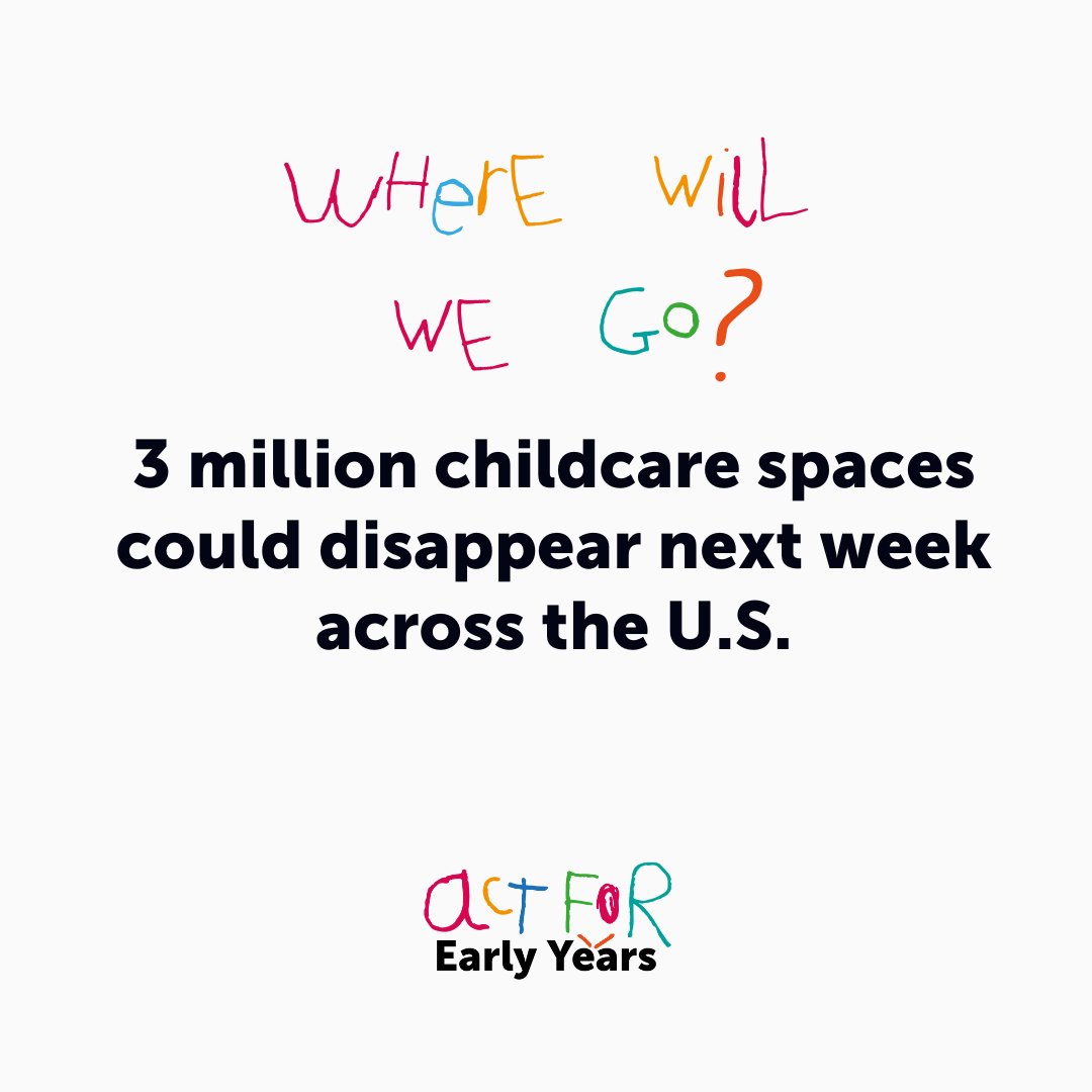 What will happen next week when $24 billion in federal pandemic aid for childcare providers ends? 70,000 programs say they may have to close doors.

A generation, already reeling from the pandemic, may get left behind.

Act Now #ActForEarlyYears 

✍️act.theirworld.org/sign/act-for-e…