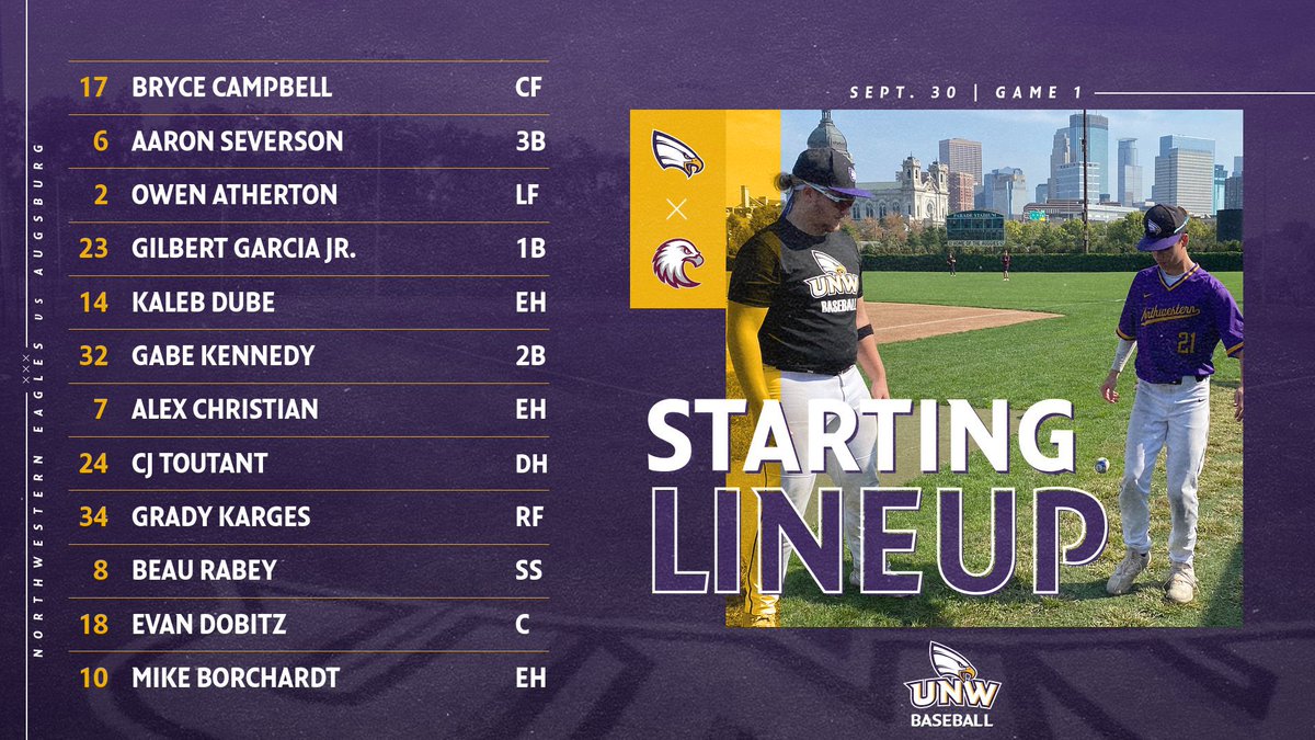 ⚠️GAME ONE LINEUP⚠️

(Yes we’re batting 12. It’s an exhibition. Weird things are gonna happen. It’s cool.)