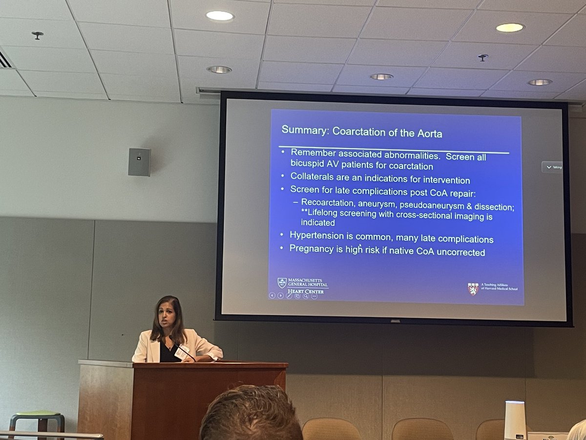 Great overview of #coarctation of the aorta at the @ACCMass #ACHD and #CardioOb course by @ddefariayeh @MGHHeartHealth @AnneValente1 @sarma_amy @NanditaScottMD @ChrisLearnMD- supported by @HeartfeltLtd foundation for ACHD patients!