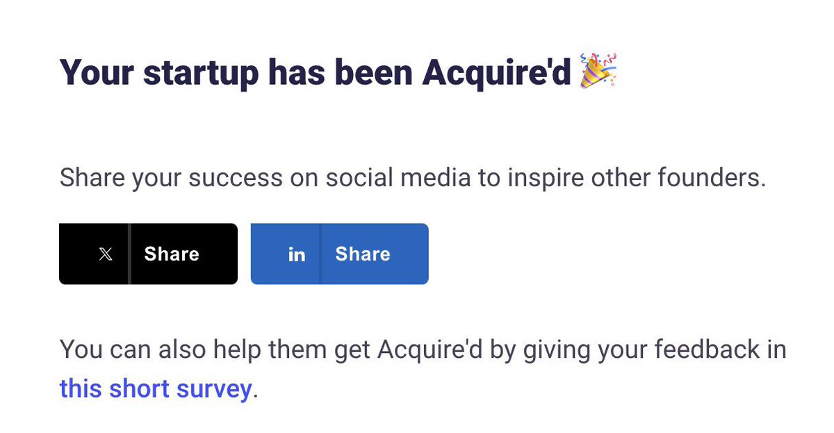 I sold my tiny startup !

Thank you <a href="/acquiredotcom/">acquire.com</a> &amp; <a href="/agazdecki/">Andrew Gazdecki</a> for making it easy for founders to get meaningful exits! 😄. I’ll now focus on other challenges 😏