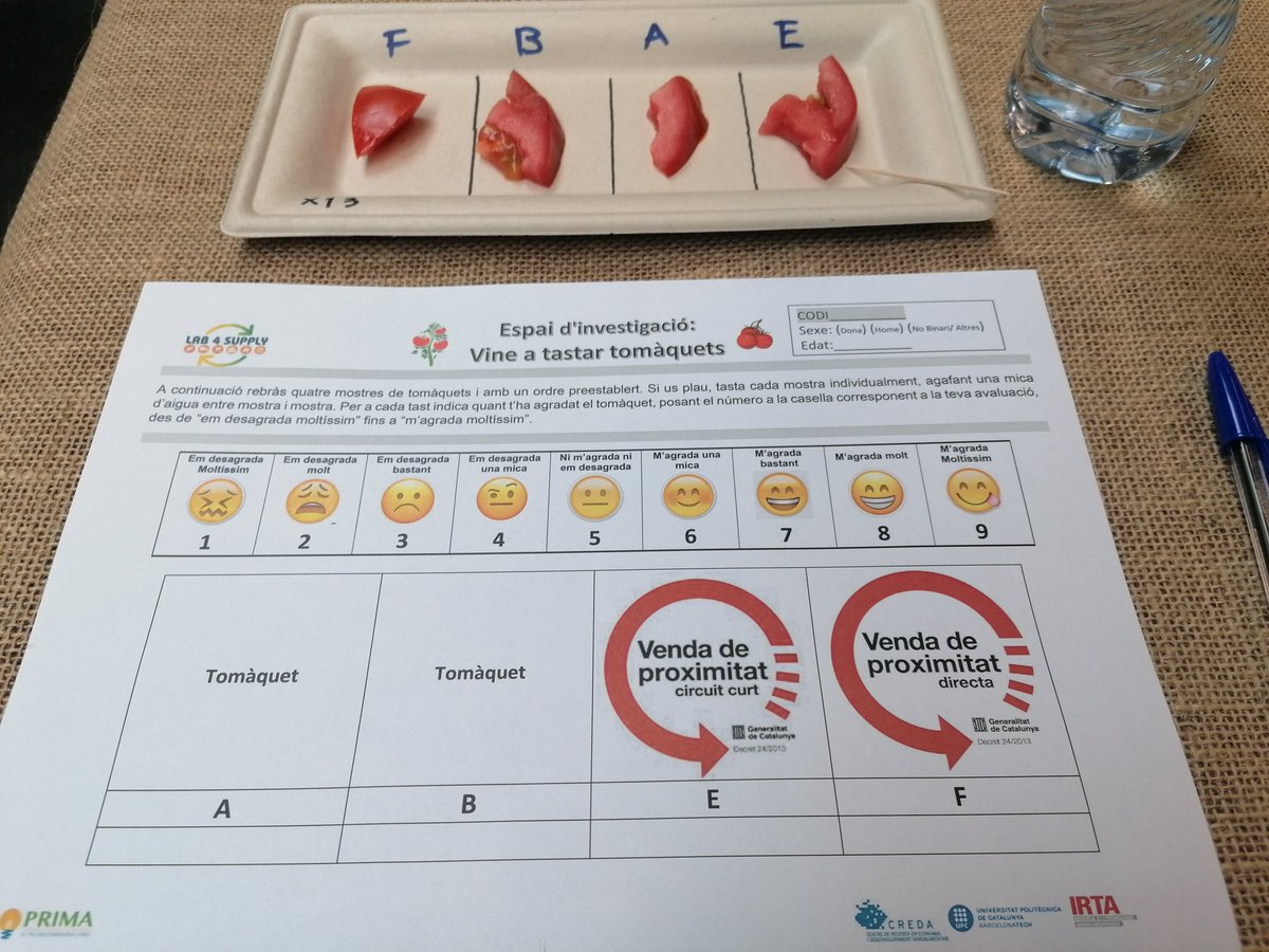ZEINONE's tweet photo. Incredible experience within 1st tomatoes festival of #viladecans @ViladecansTweet @Ametllerorigen. 230 citizens from all ages and genders participated in our @Lab4Supply workshop @PrimaProgram. Tasting tomatoes from short food supply chain. How information affect acceptance? https://t.co/7msruMuHwP